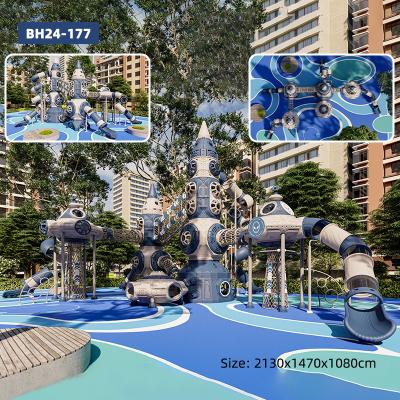 Space Rocket Themed Outdoor Large Combination Slide | Kids Multi-Function Playground Equipment