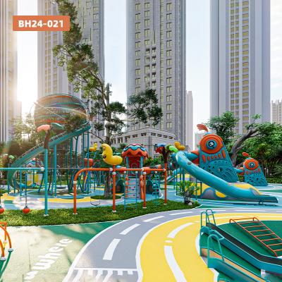 KUTE | Cartoon Chicken Themed Outdoor Playground Slide | Commercial-Grade No-Powered Kids Equipment