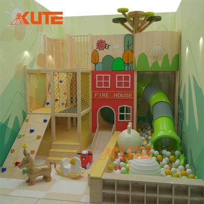 KUTE 80㎡ Wooden Forest Themed Indoor Climbing Play Area | Custom Soft Play for Daycares & Family Cafes
