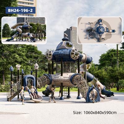 KUTE UFO Themed Outdoor No-Power Playground | Kids Multi-Play Combination Slide & Climbing Net